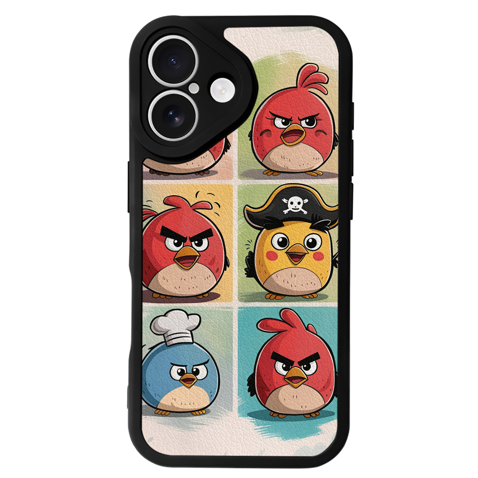 （画像用） Angry Birds アングリーバード 【iPhone 16シリーズ対応】シリコンスマホケース（レザー調） 材質：シリコン